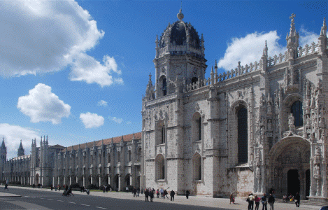 Arq. XVI, Monasterio de los Jernimos o de Belem, exterior, fachada lateral, Lisboa, Portugal