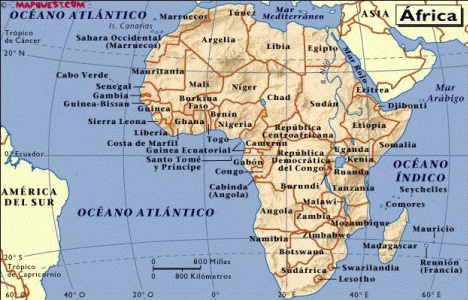 Geo, General, Fsica-Poltica, Africa, Mapa