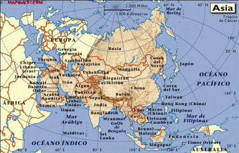 Geo, General, Fsica-Poltica, Asia, Mapa