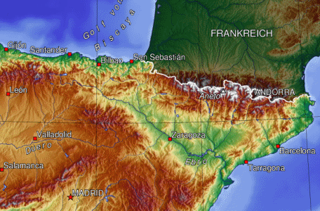 Geo, Aragn, Fsica, Hidrografa, Valle del Ebro, Mapa