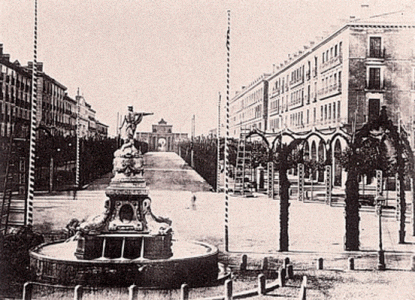 Geo, Aragn, Humana, Poblamiento, Plaza de Espaa, Zaragoza 1860