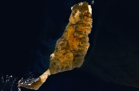 Geo, Fsica, Isla de Fuerteventura, Canarias, Satlite