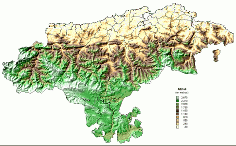 Geo, Cantabria, Fsica, Relieve, Mapa