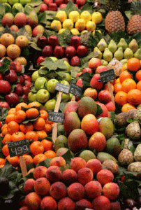 Geo, Catalua, Comercio al por menor, Puesto de fruta en el Mercado, Barcelona