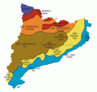 Fsica, Climas, Mapa, Catalua, Espaa