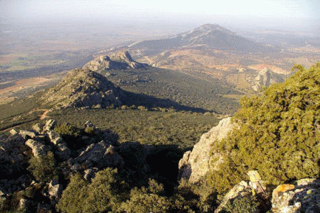Geo, Extremadura, Fsica, Relieve, Sierra de Hornachos, PASLEOZOICO, Cuarcitas sedimentarias marinas, Orogenia Herciniana, Badajoz