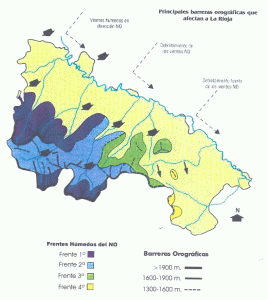 Geo, Rioja, Cartografa, Barreras orogrficas, Mapa