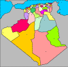 Departamentos y Capitales, Mapa mudo, Argelia