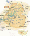 Fisica Relieve Meseta y Caon del Colorado mapa USA