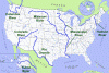 Fisica Hidrologia Rios principales Mapa USA