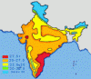 Fisica Clima Temperaturas Grados Centigrados promedio Mapa India