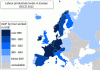 Sector Scundario Productividad por Horas Mapa Dentro de las UE Alemania 2012
