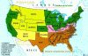Hist Gerra de Secesion Estados de la Union y Esclavista Mapa