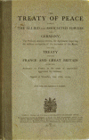Hist XX I Guerra Mundial Ejemplar ingles del Tratado de Versalles 1918