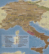 Hist Mapa XI Europa  Sacro Imperio Romano Germanico y Peninsula Italica